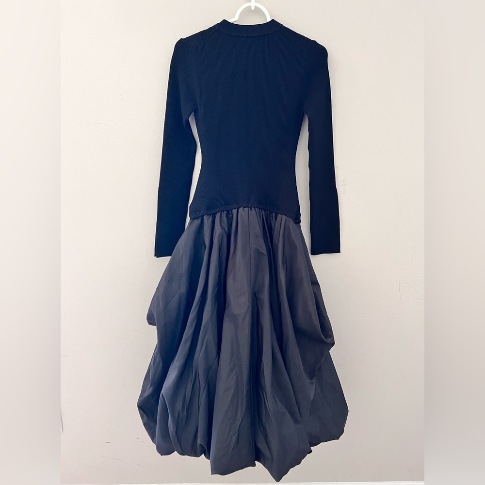 NWT SIMKHAI Kenlie Ribbed Knit Taffeta Mixed Media Dress ASO Taylor Swift Sz XS - Picture 8 of 10